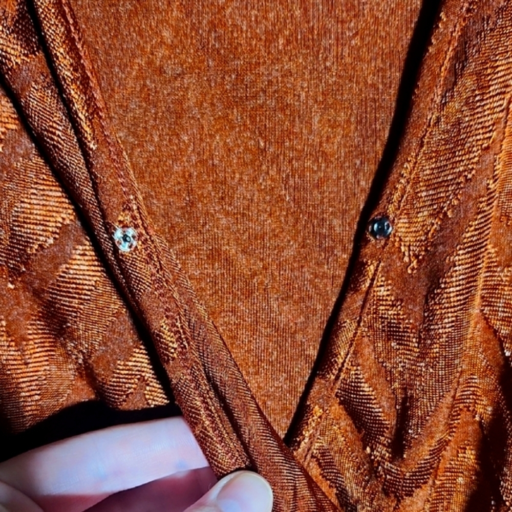 Cato Orange Chevron Wrap Top Small - Picture 6 of 12